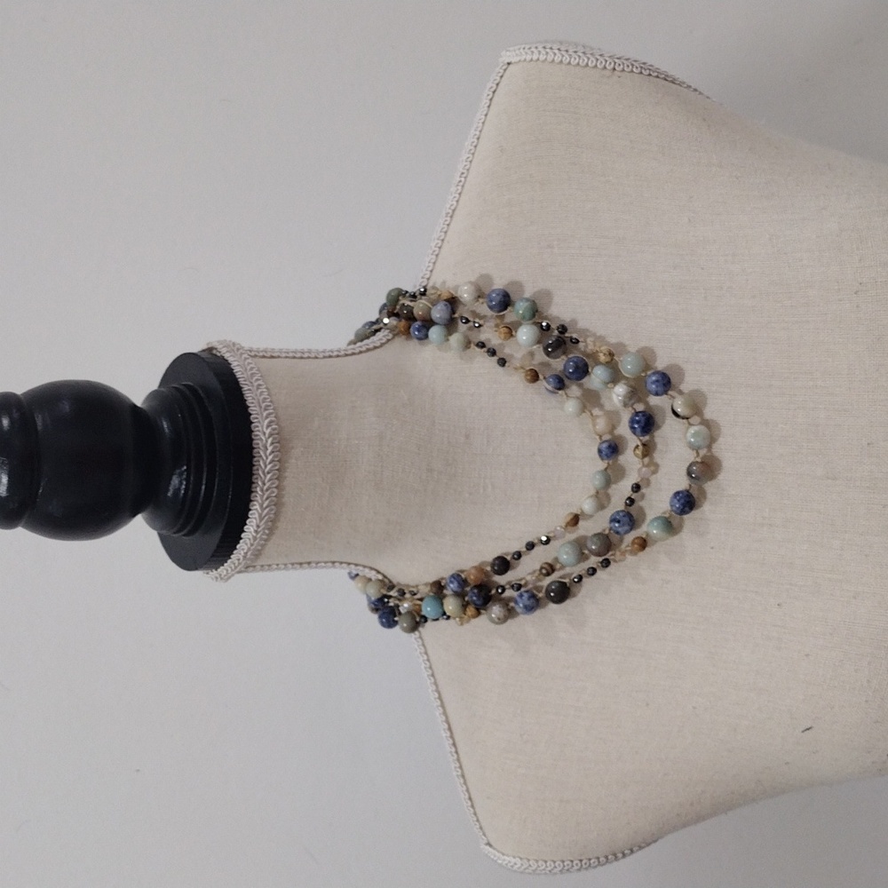 Sand and Sea Polished Stone Necklace